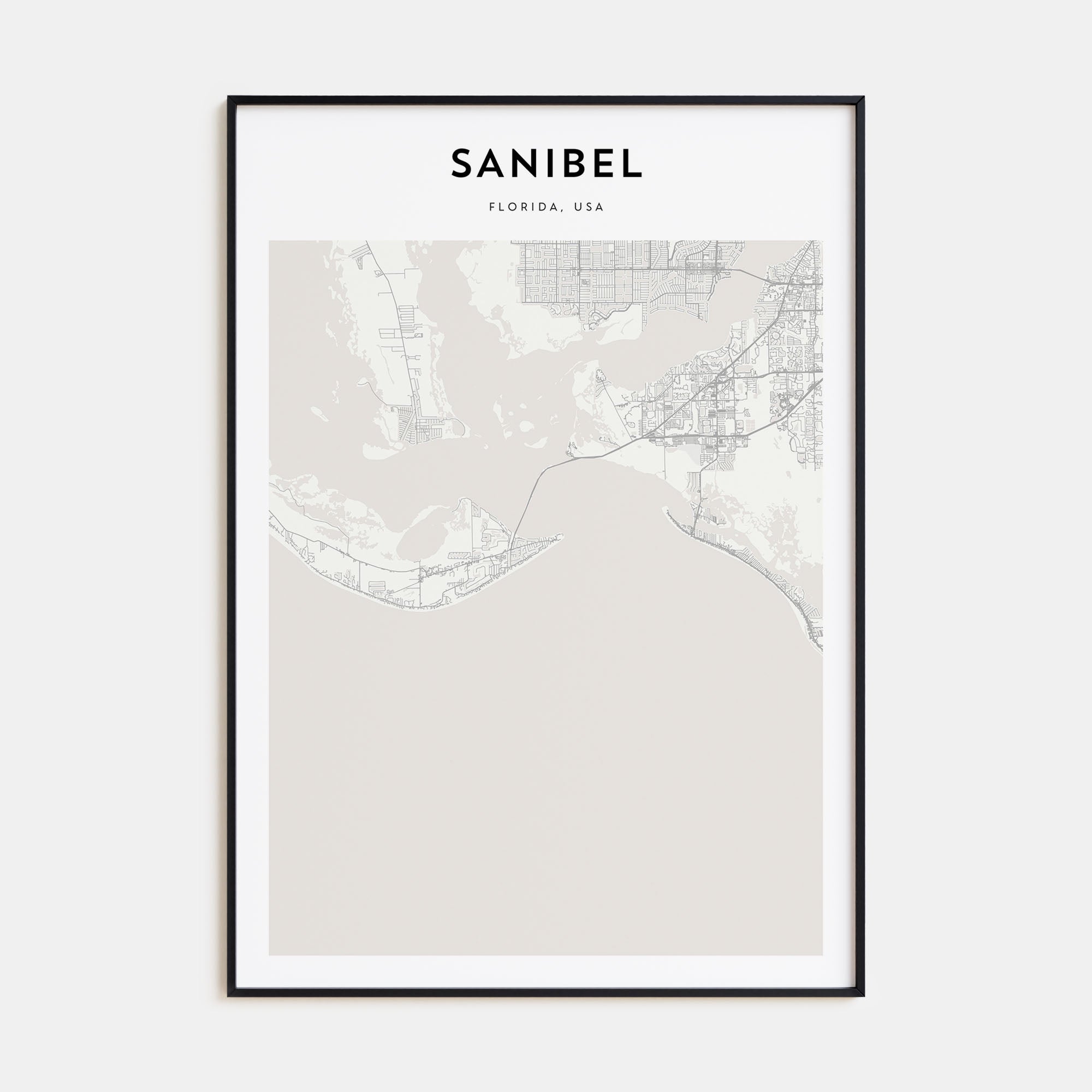 Sanibel Map Portrait Poster