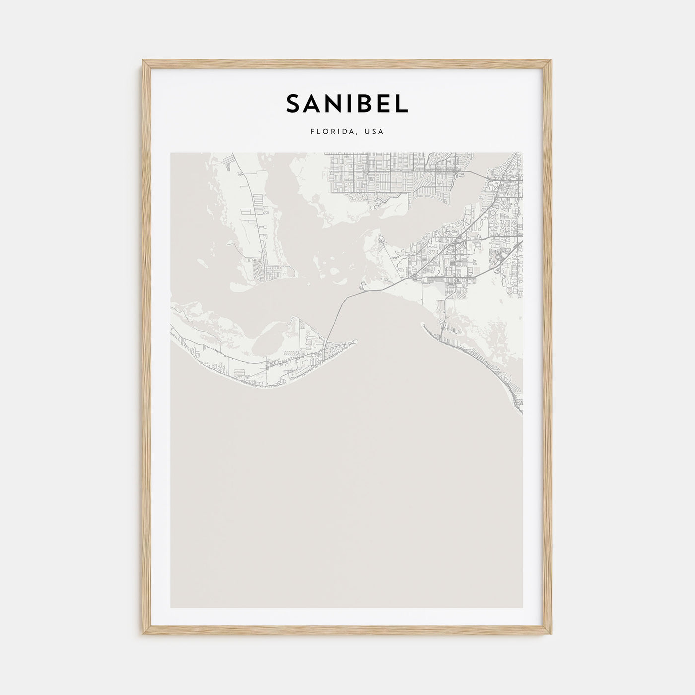 Sanibel Map Portrait Poster