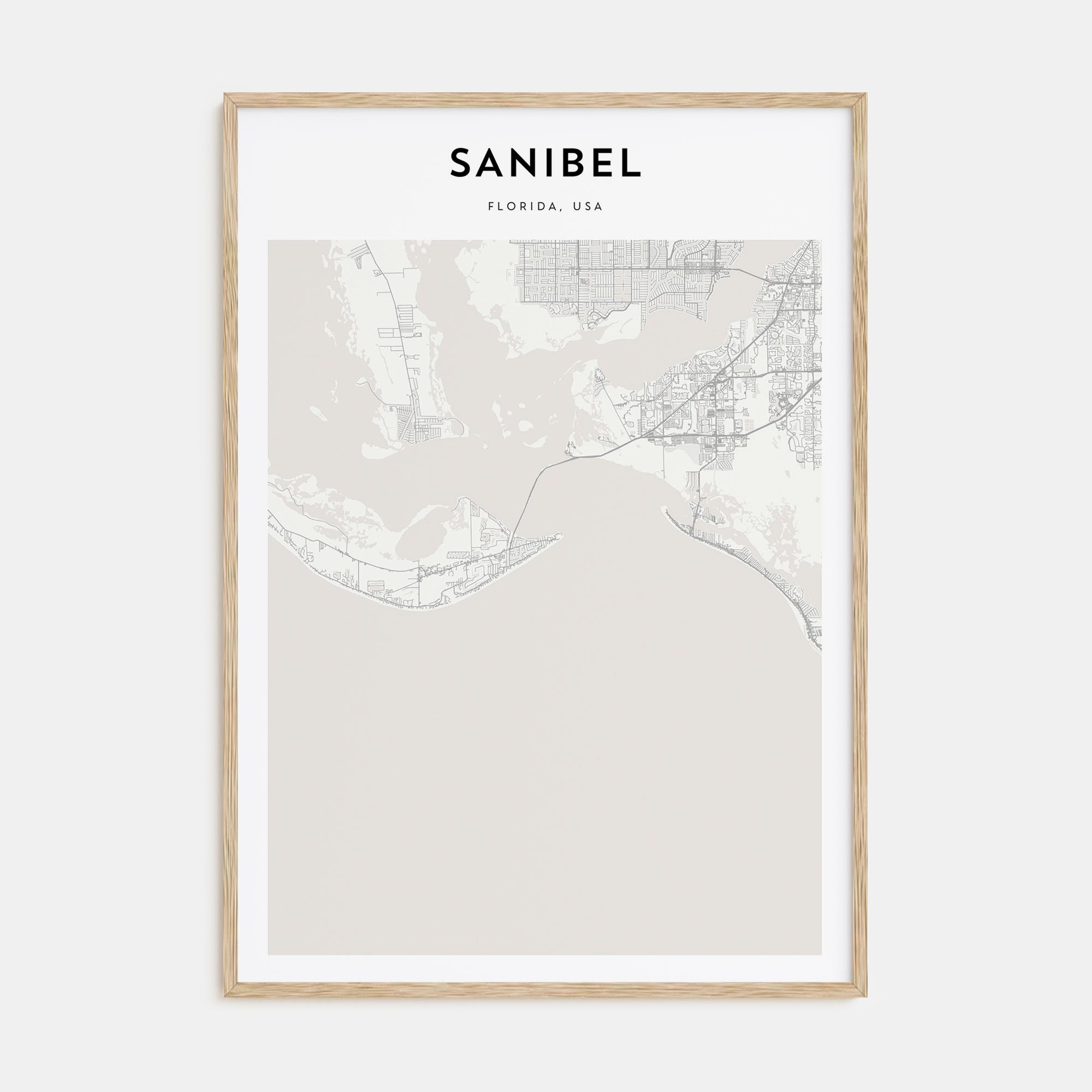 Sanibel Map Portrait Poster