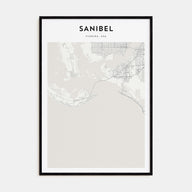 Sanibel Map Portrait Poster