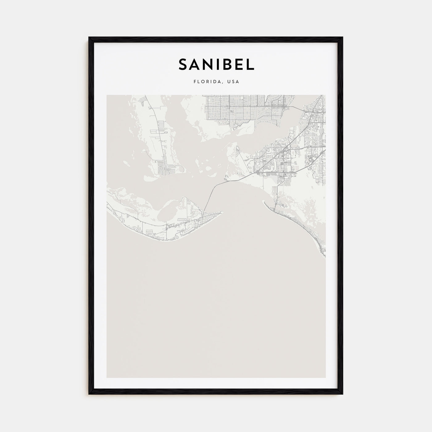 Sanibel Map Portrait Poster