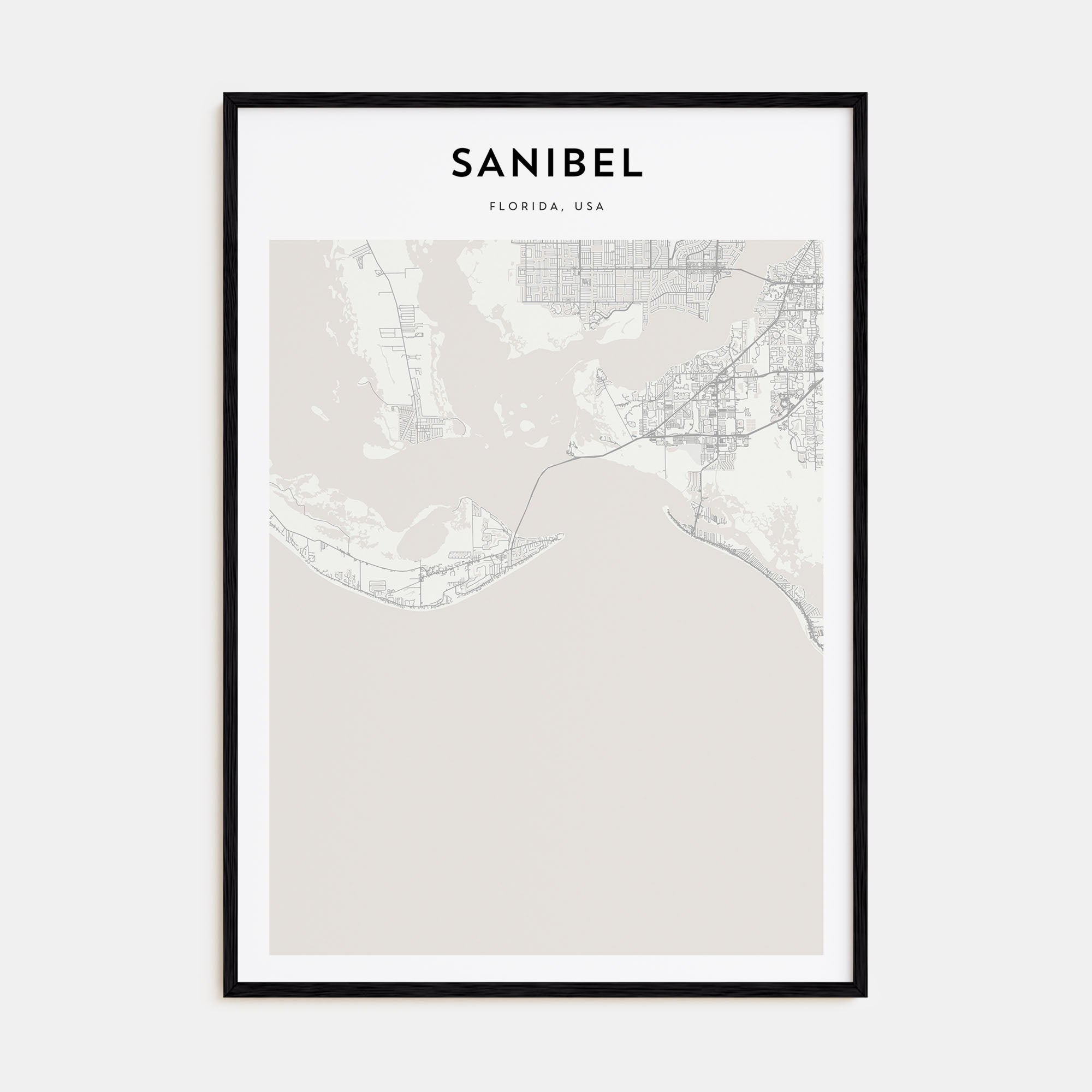 Sanibel Map Portrait Poster