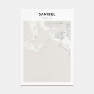 Sanibel Map Portrait Poster