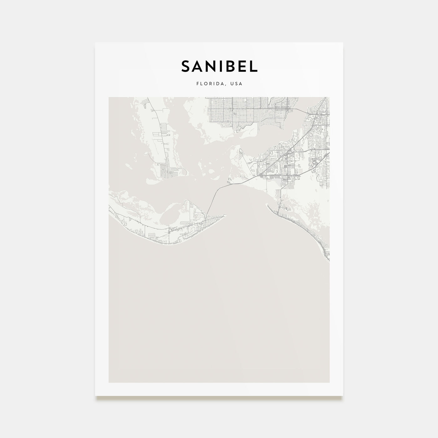 Sanibel Map Portrait Poster
