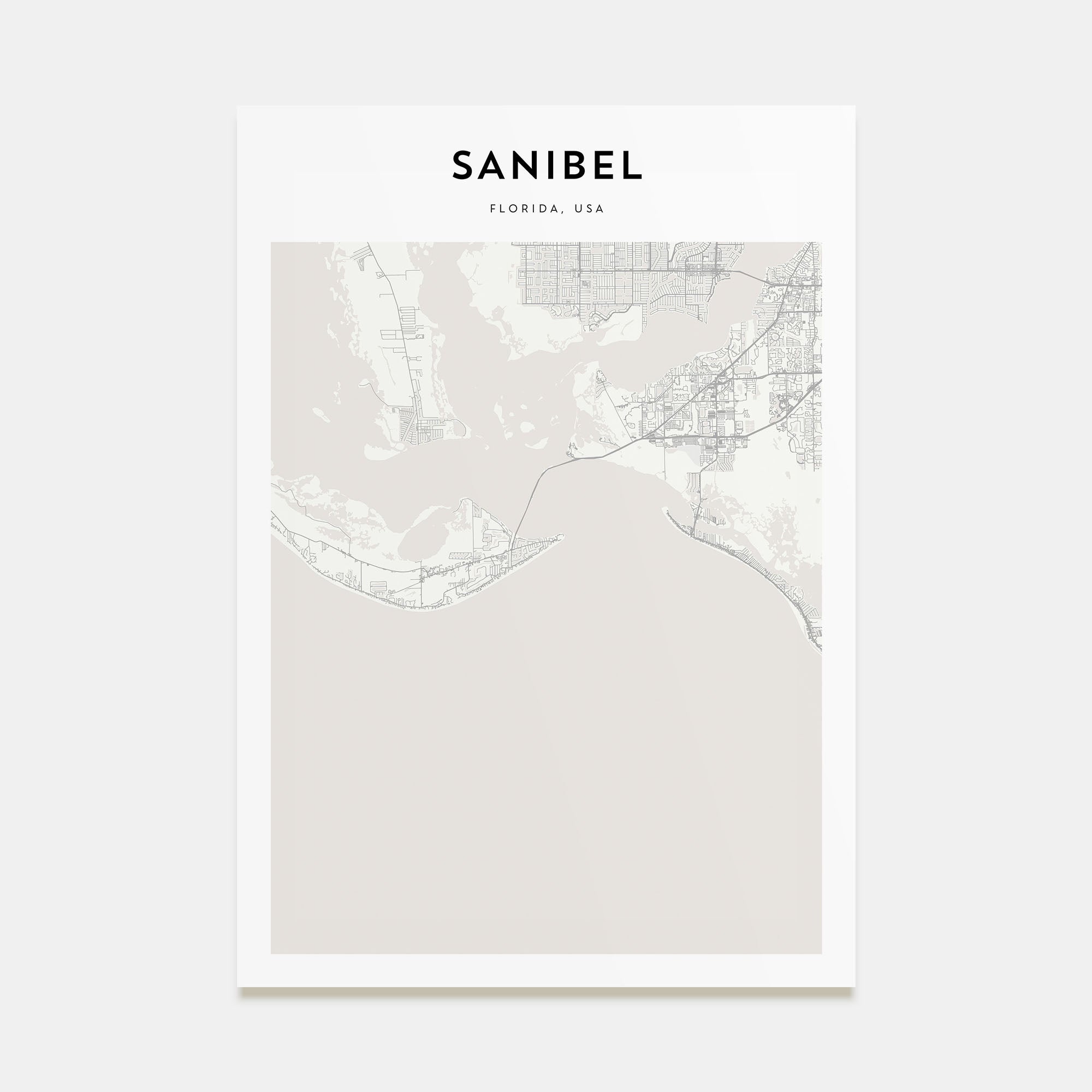 Sanibel Map Portrait Poster