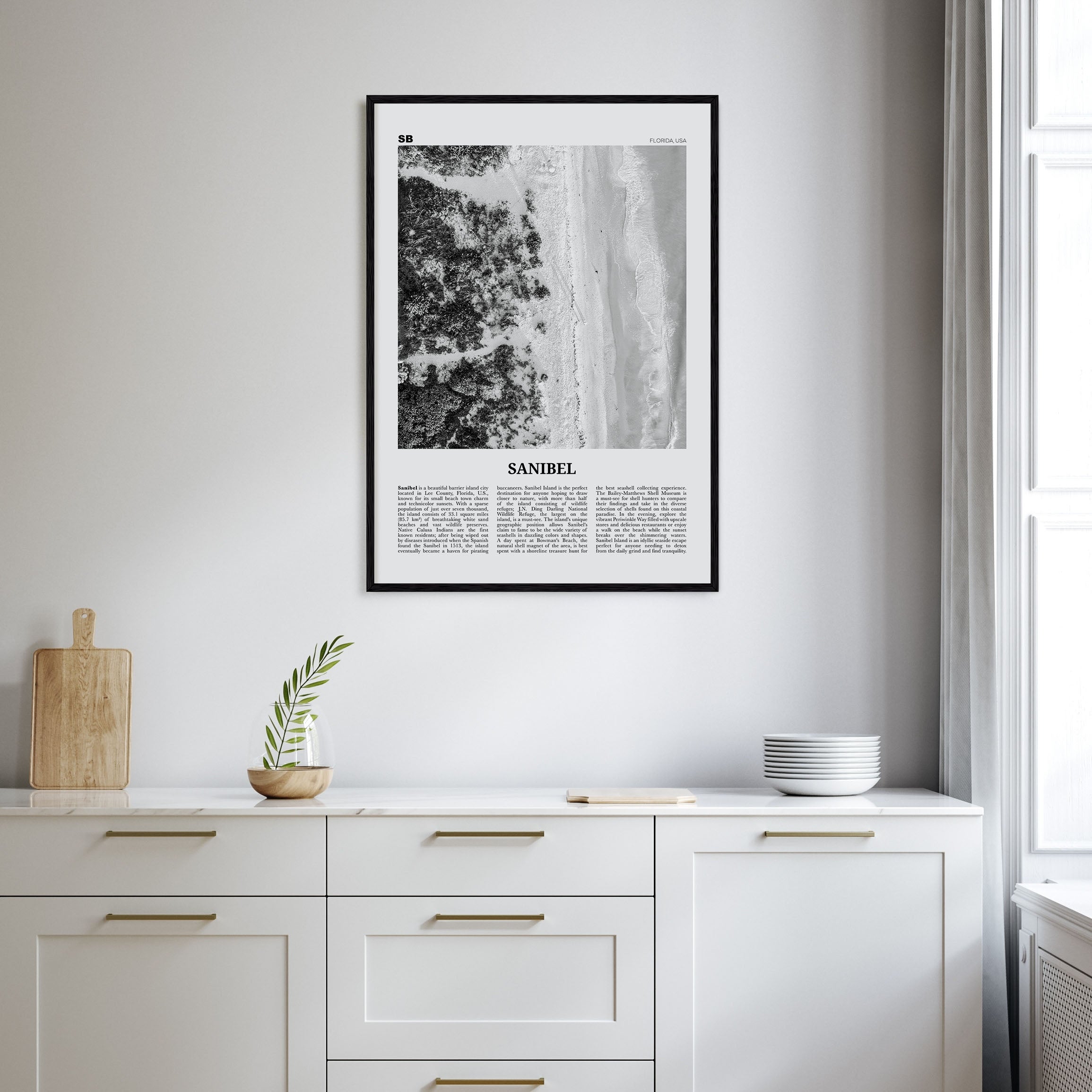 Sanibel Travel B&W Poster