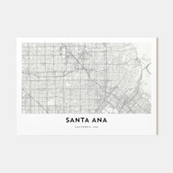 Santa Ana Map Landscape Poster