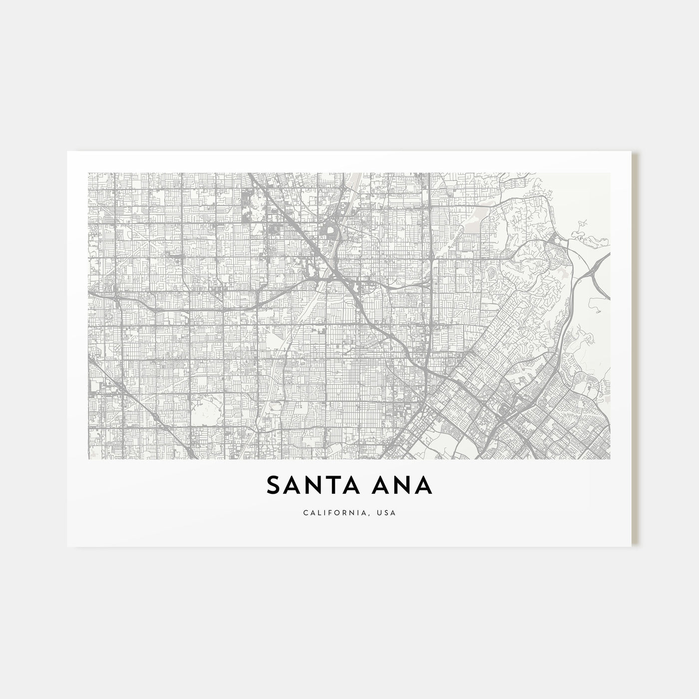 Santa Ana Map Landscape Poster