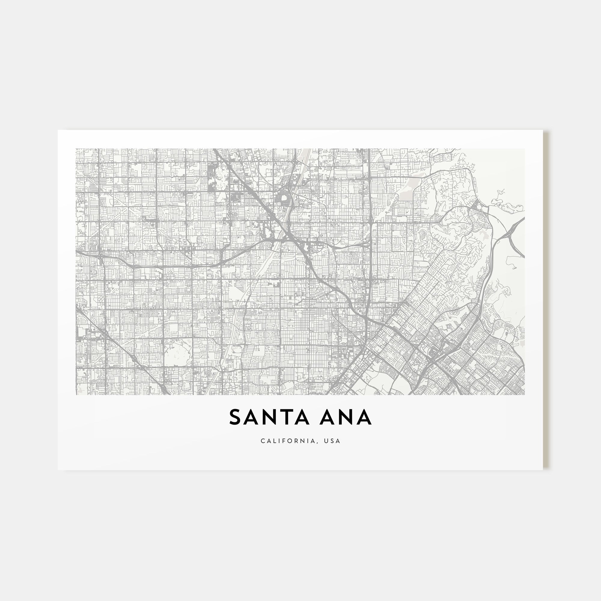 Santa Ana Map Landscape Poster