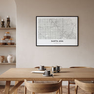 Santa Ana Map Landscape Poster