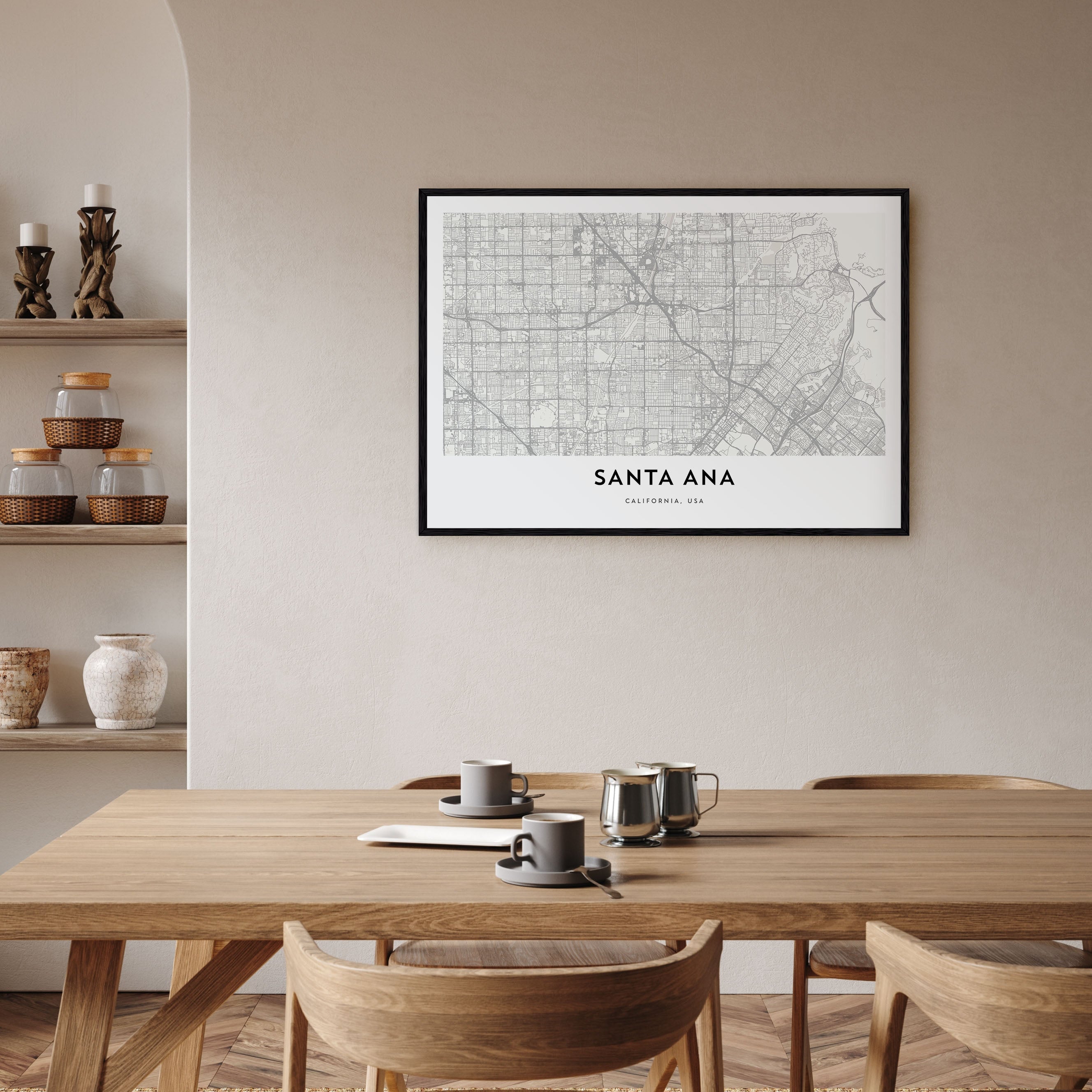 Santa Ana Map Landscape Poster