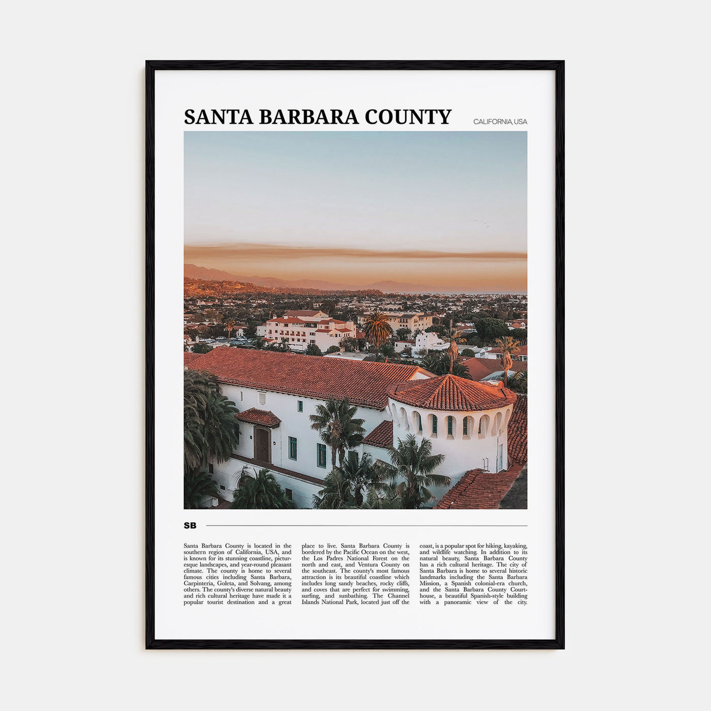 Santa Barbara County Travel Color Poster
