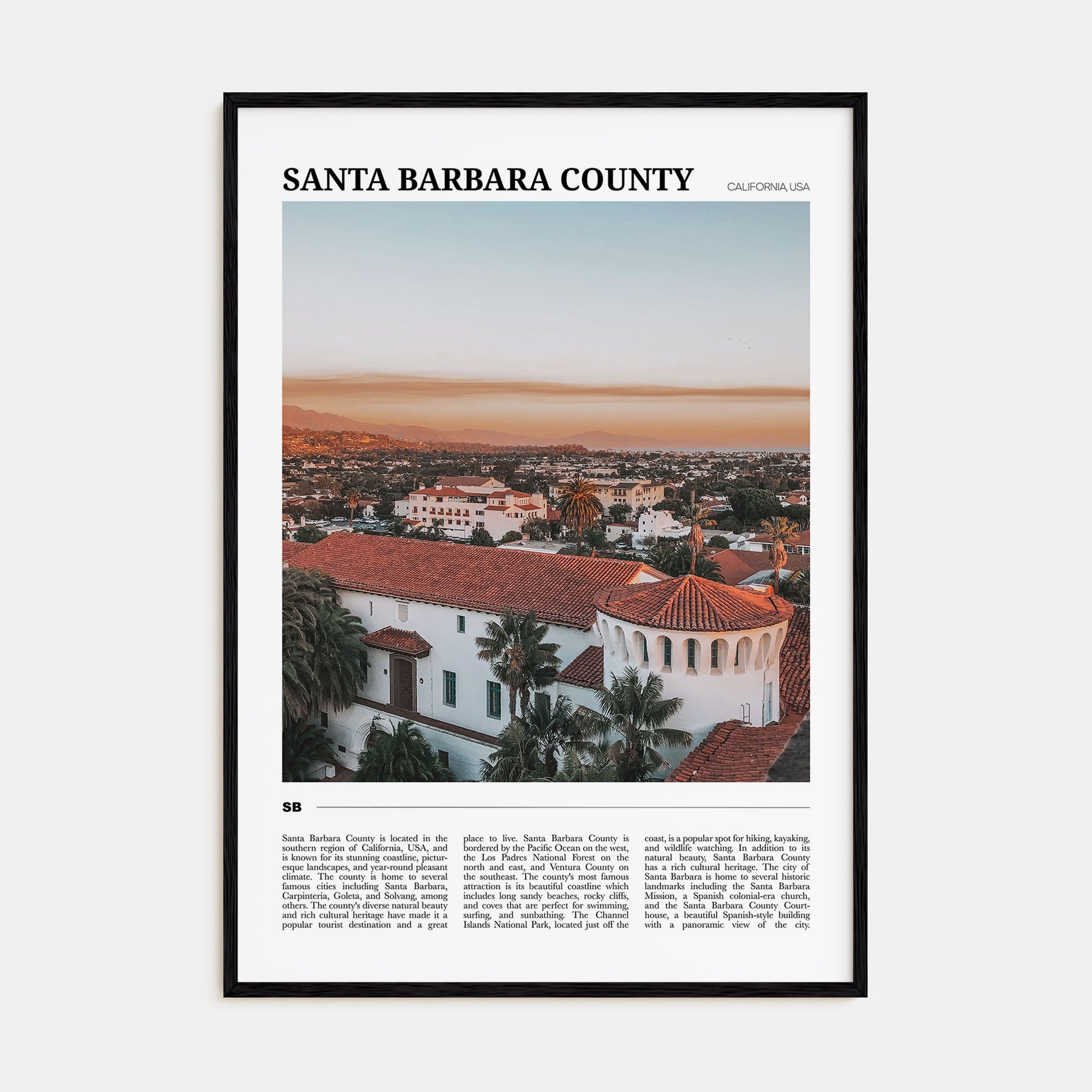 Santa Barbara County Travel Color Poster