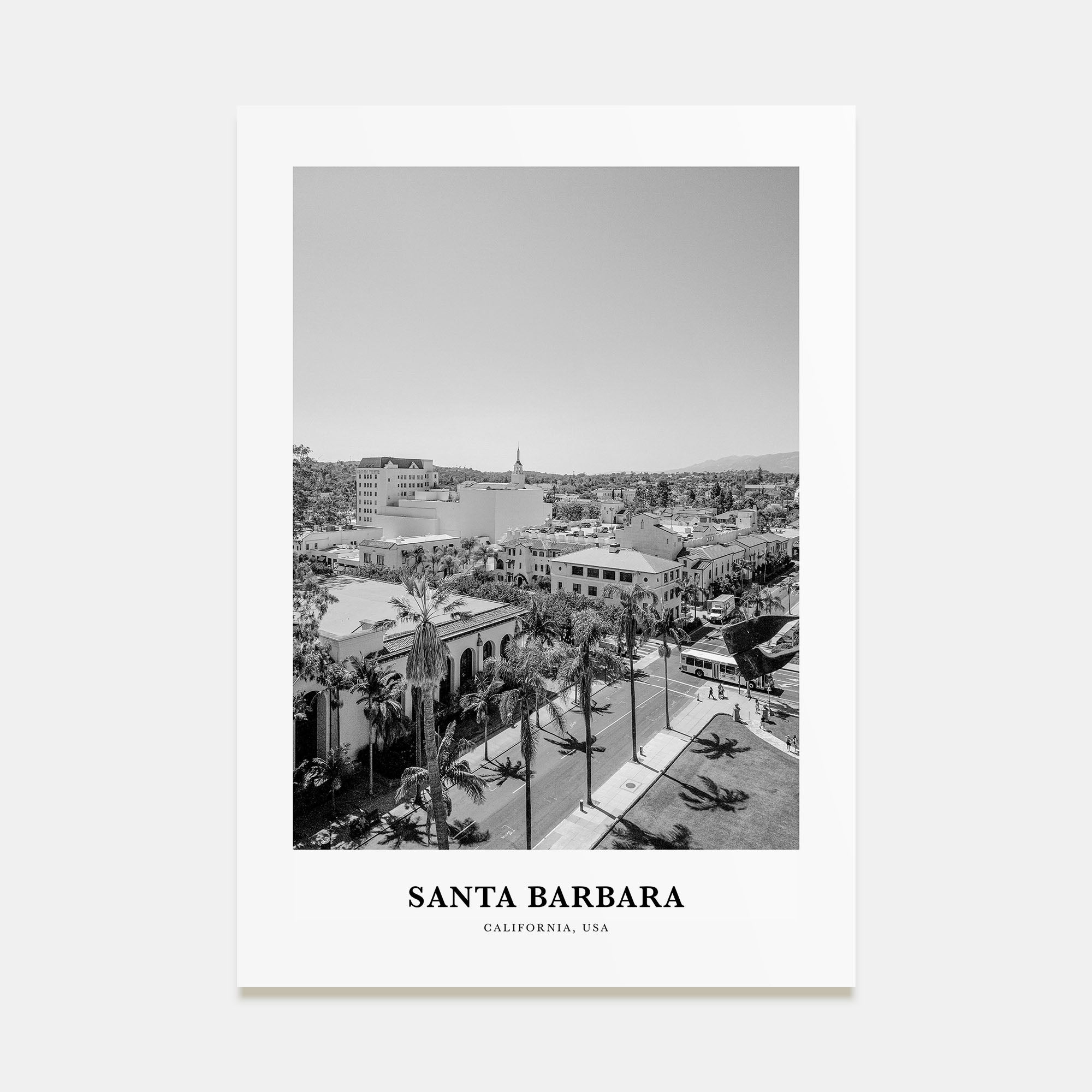 Santa Barbara Portrait B&W No 2 Poster