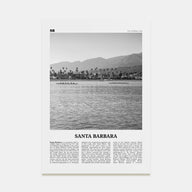 Santa Barbara Travel B&W No 3 Poster