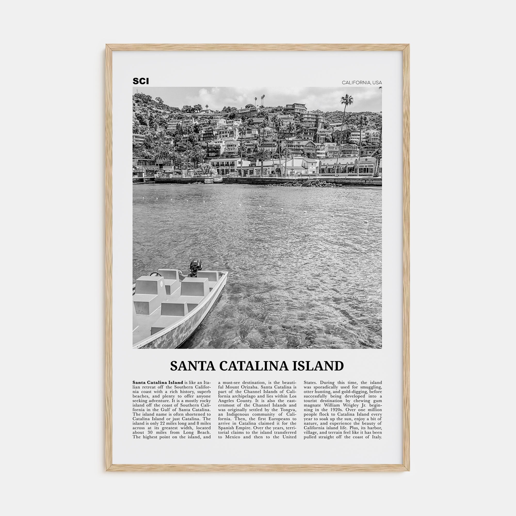 Santa Catalina Island Travel B&W No 1 Poster