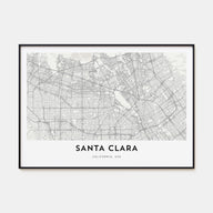 Santa Clara Map Landscape Poster
