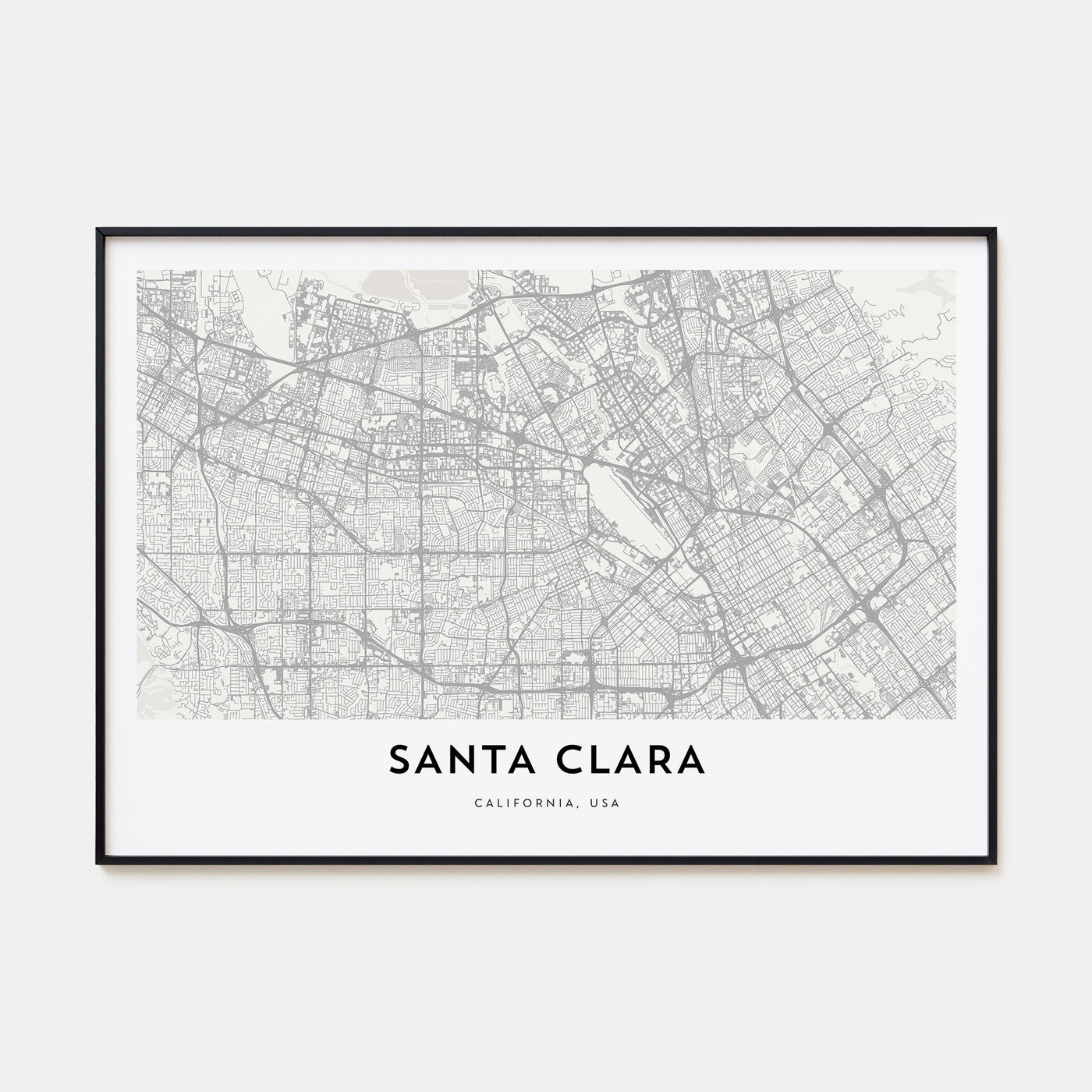 Santa Clara Map Landscape Poster