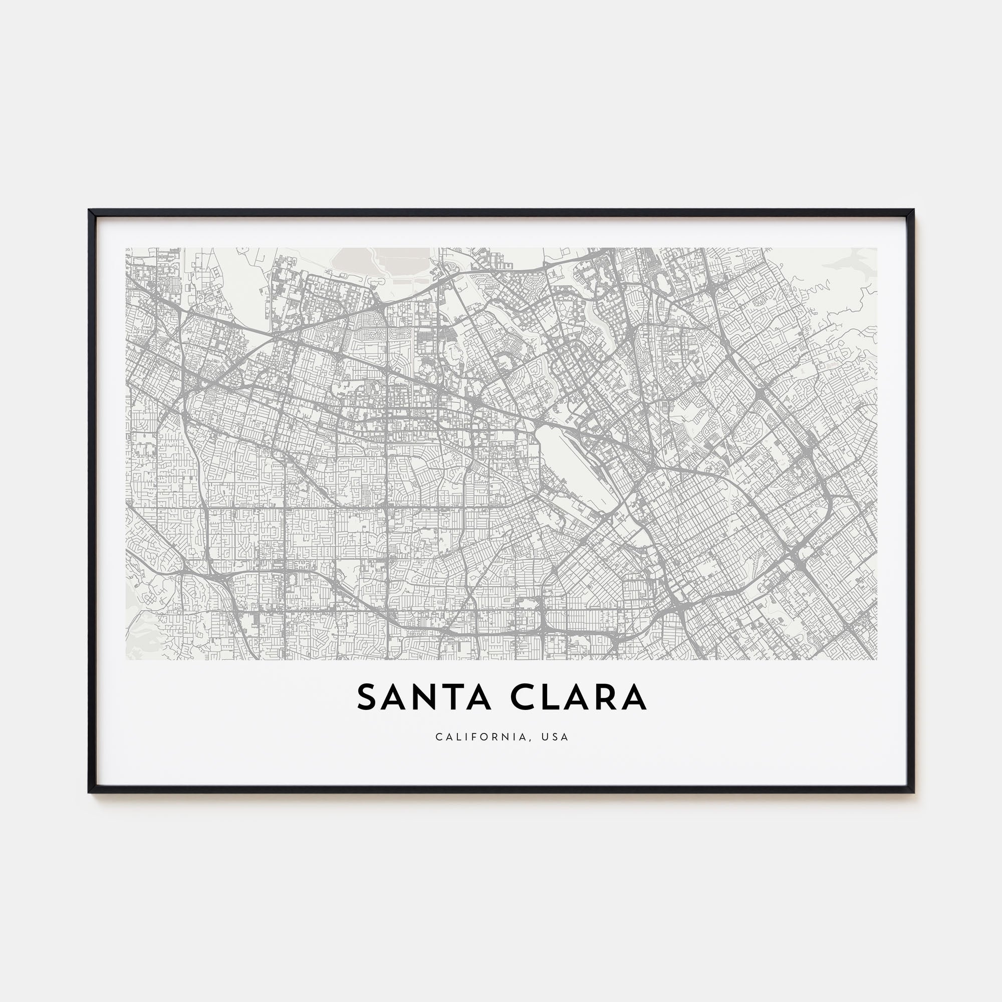 Santa Clara Map Landscape Poster