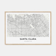 Santa Clara Map Landscape Poster