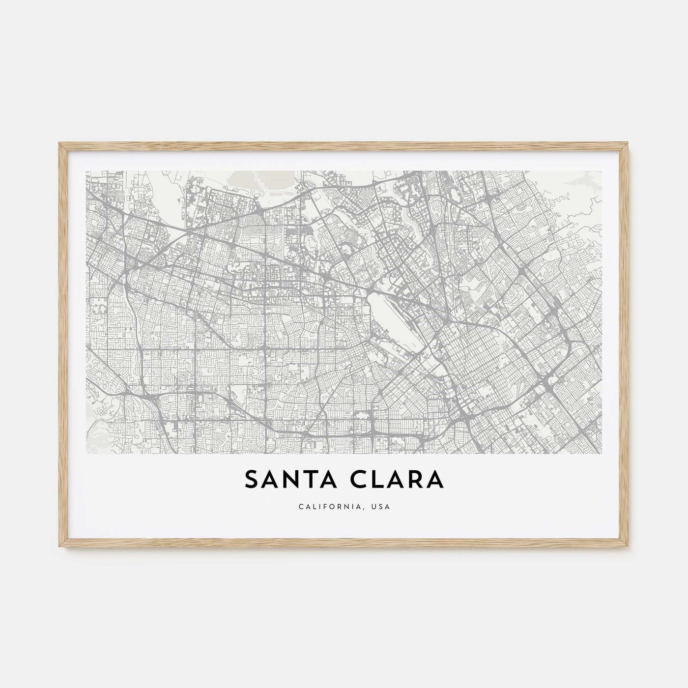 Santa Clara Map Landscape Poster