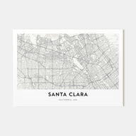Santa Clara Map Landscape Poster