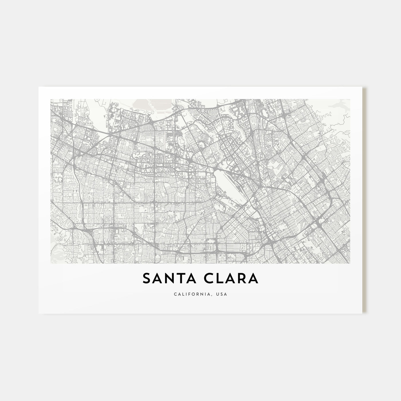 Santa Clara Map Landscape Poster