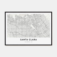 Santa Clara Map Landscape Poster
