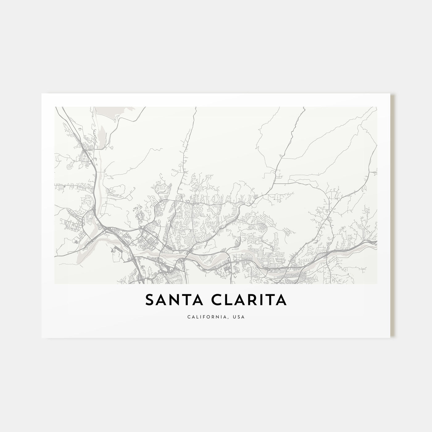 Santa Clarita Map Landscape Poster