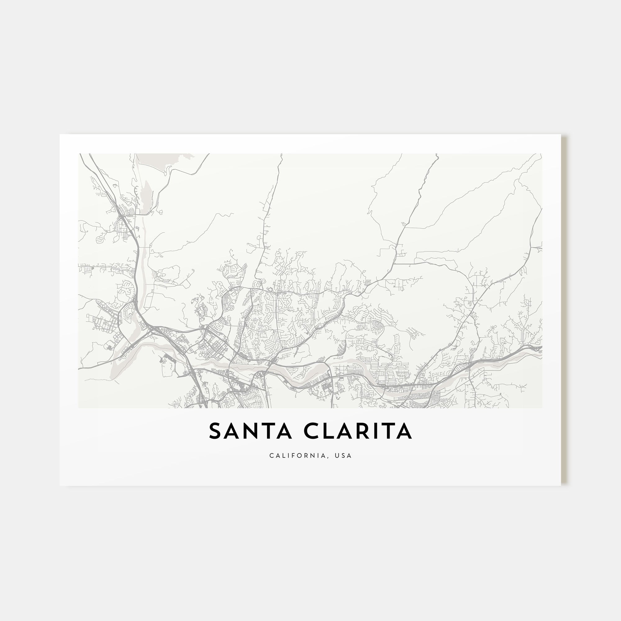 Santa Clarita Map Landscape Poster