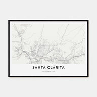 Santa Clarita Map Landscape Poster