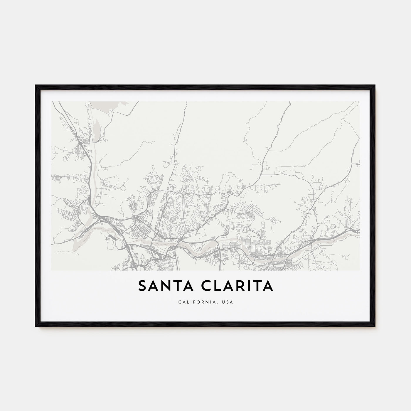 Santa Clarita Map Landscape Poster