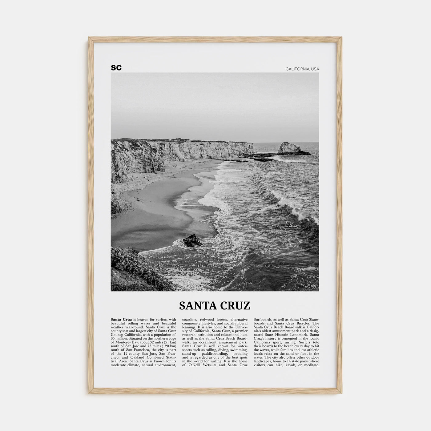 Santa Cruz Travel B&W No 1 Poster