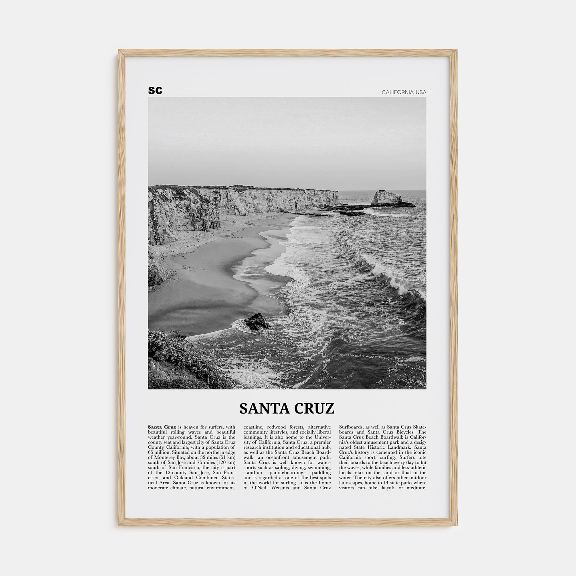 Santa Cruz Travel B&W No 1 Poster