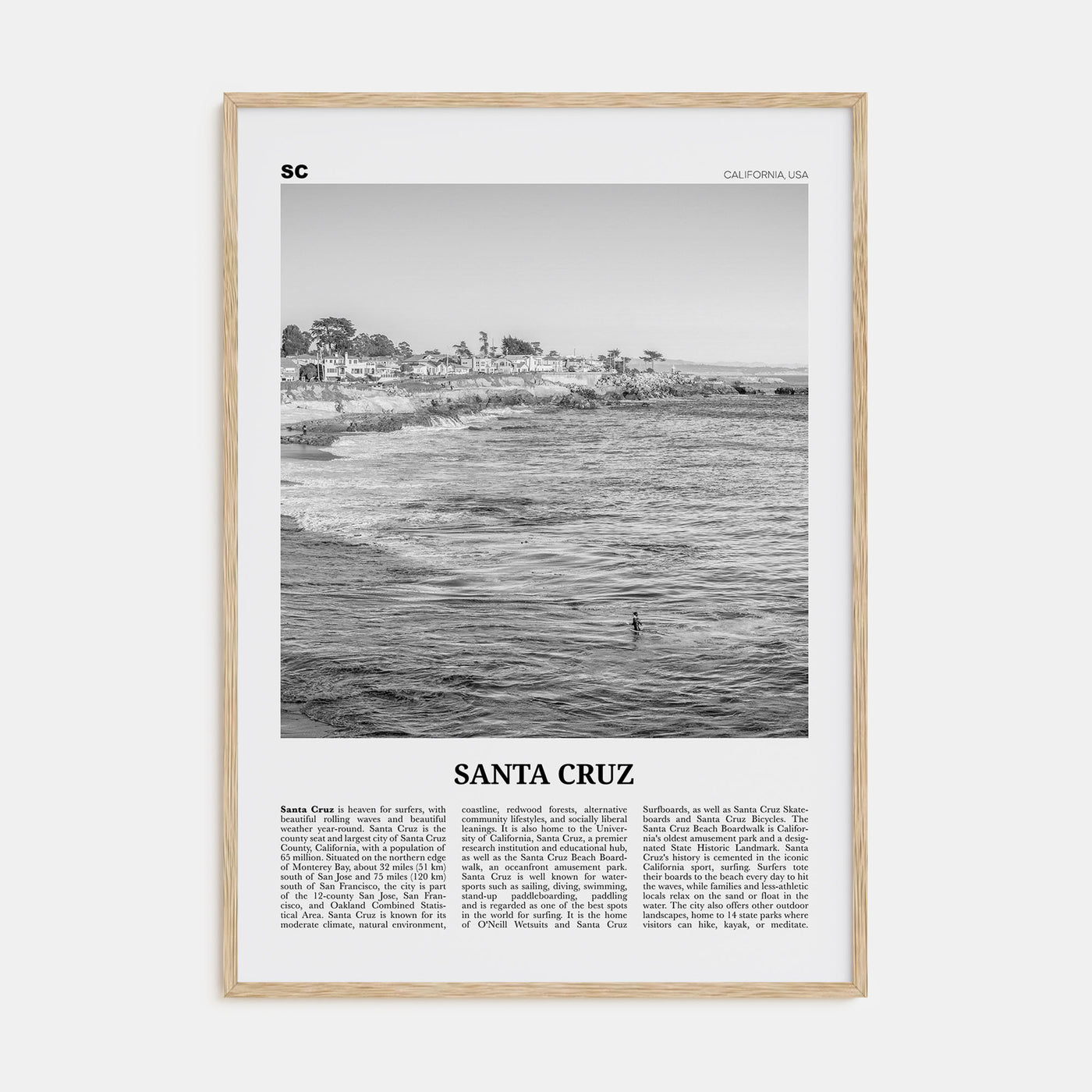 Santa Cruz Travel B&W No 2 Poster