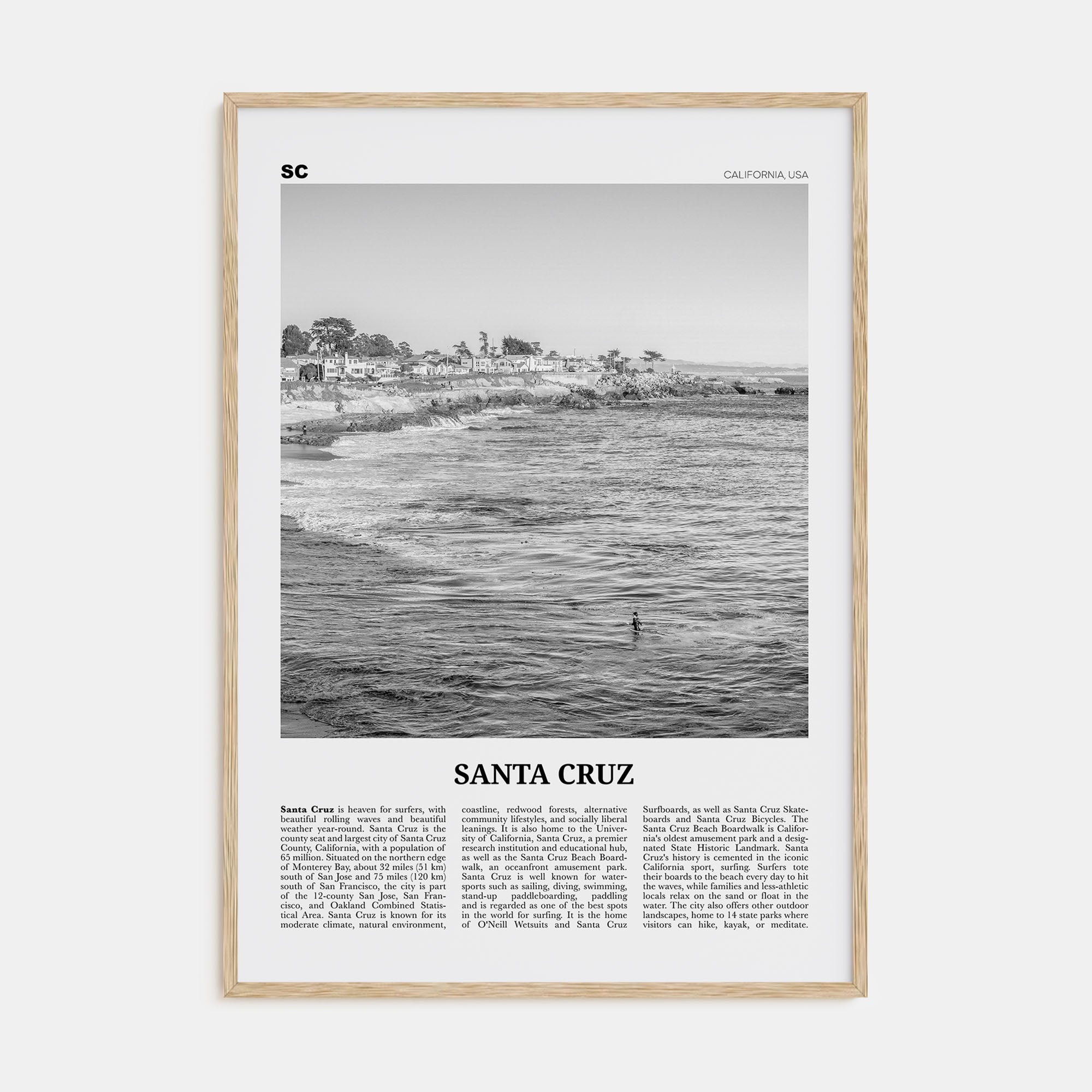 Santa Cruz Travel B&W No 2 Poster