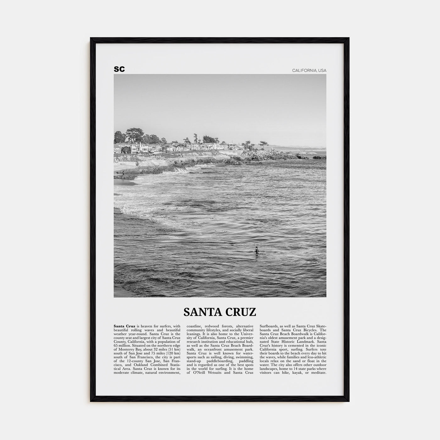 Santa Cruz Travel B&W No 2 Poster