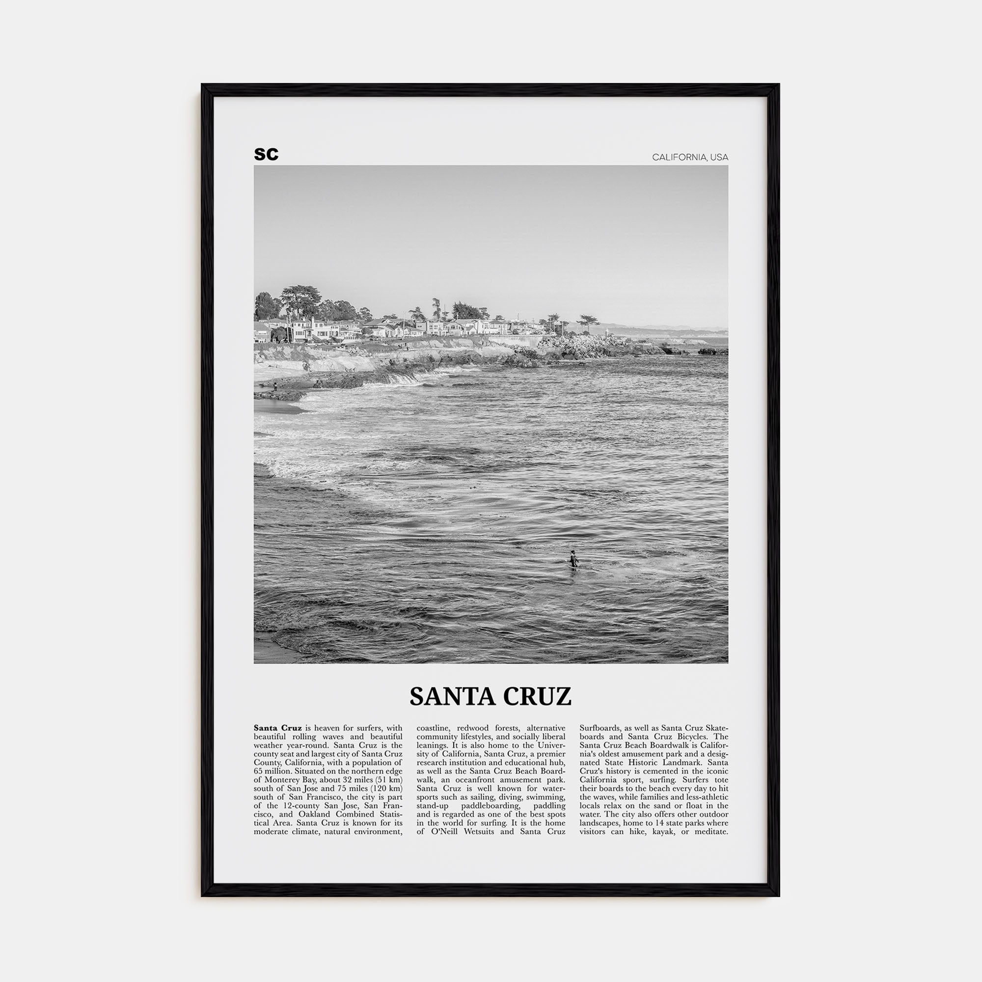 Santa Cruz Travel B&W No 2 Poster