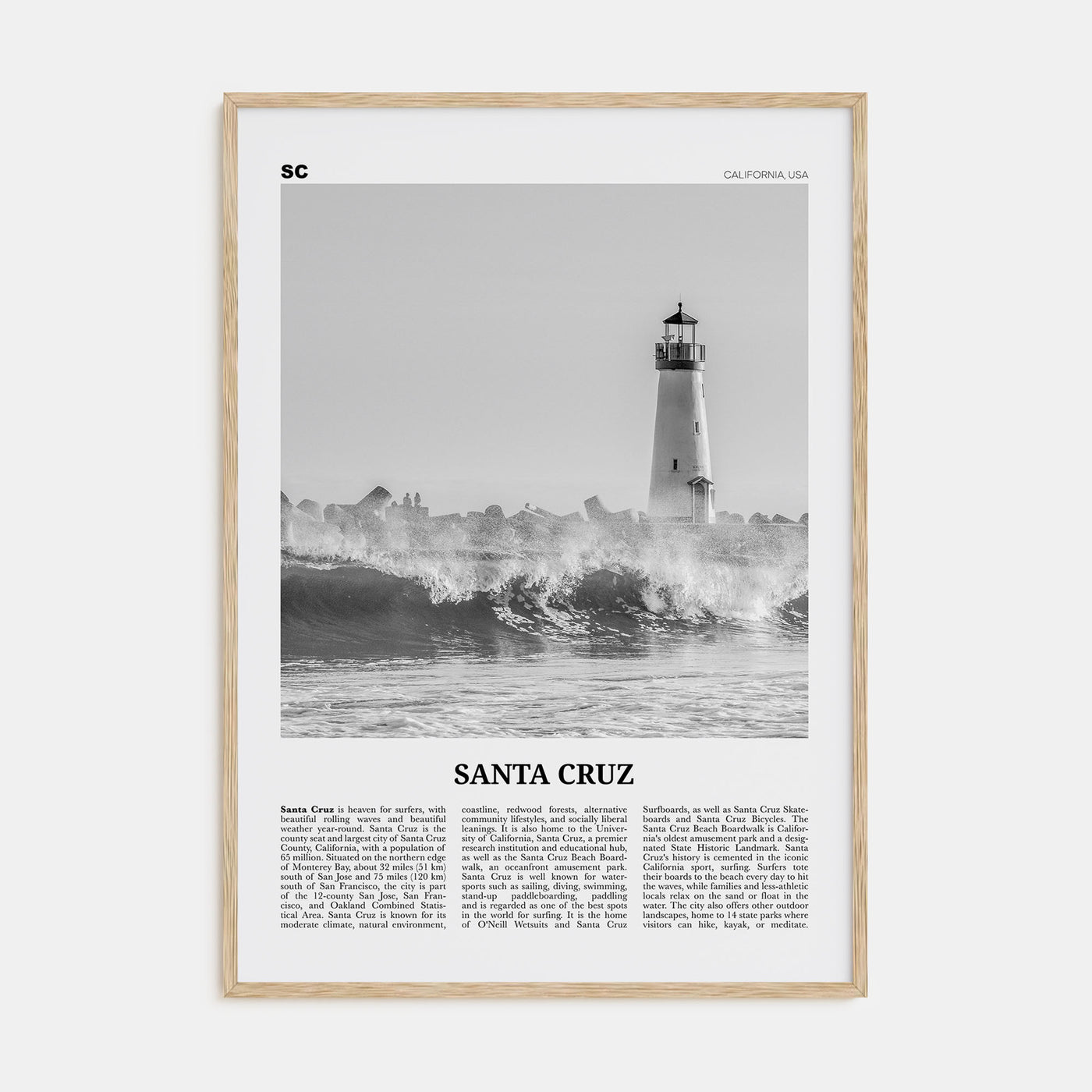 Santa Cruz Travel B&W No 3 Poster