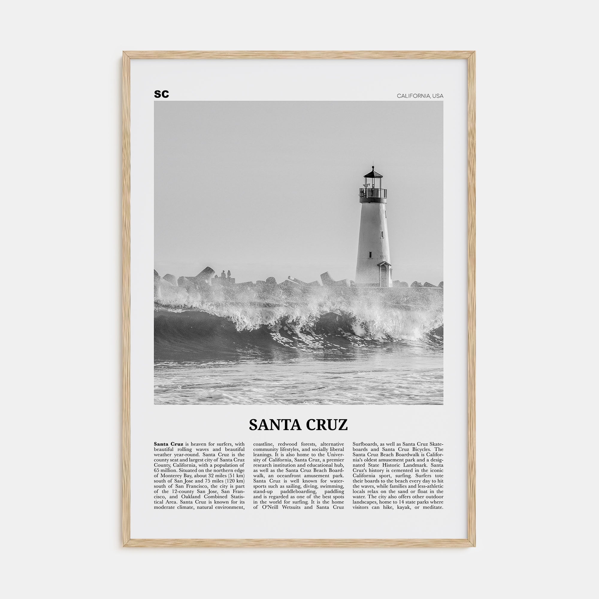 Santa Cruz Travel B&W No 3 Poster