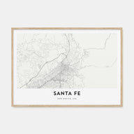 Santa Fe Map Landscape Poster