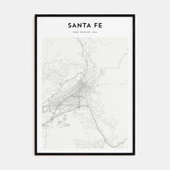 Santa Fe Map Portrait Poster
