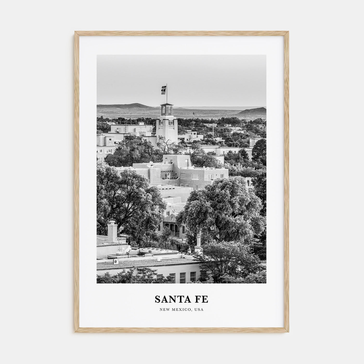 Santa Fe Portrait B&W Poster