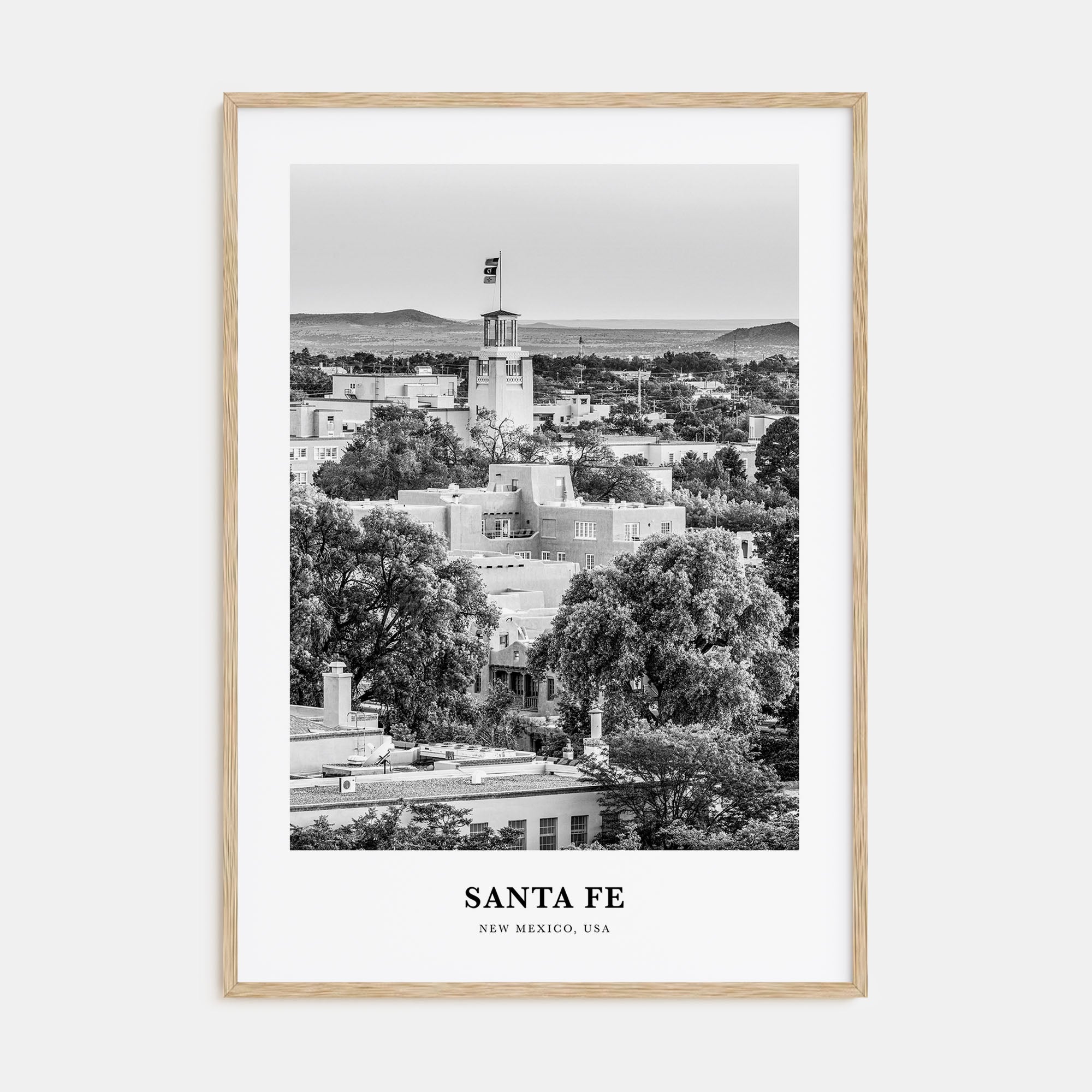 Santa Fe Portrait B&W Poster