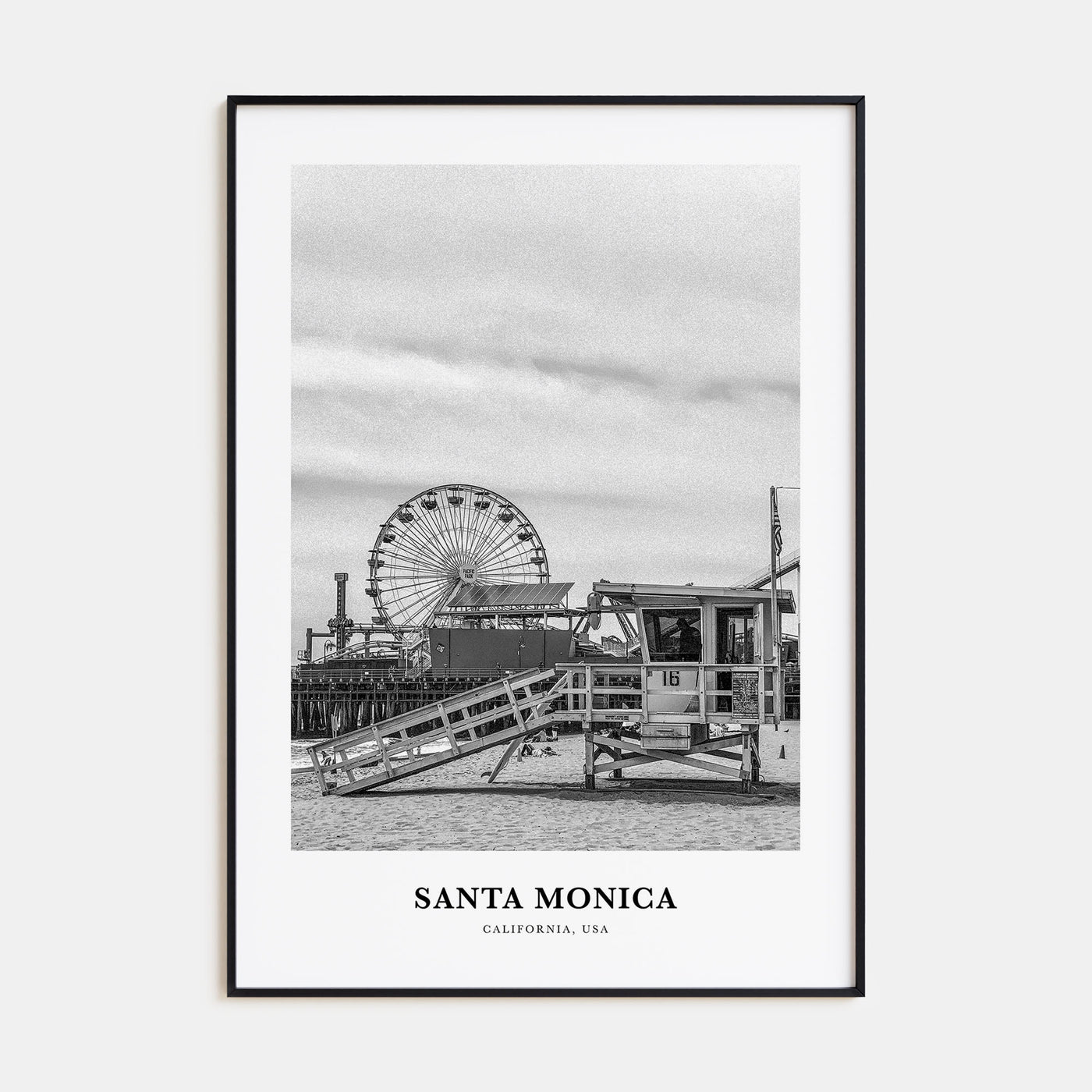 Santa Monica Portrait B&W No 2 Poster
