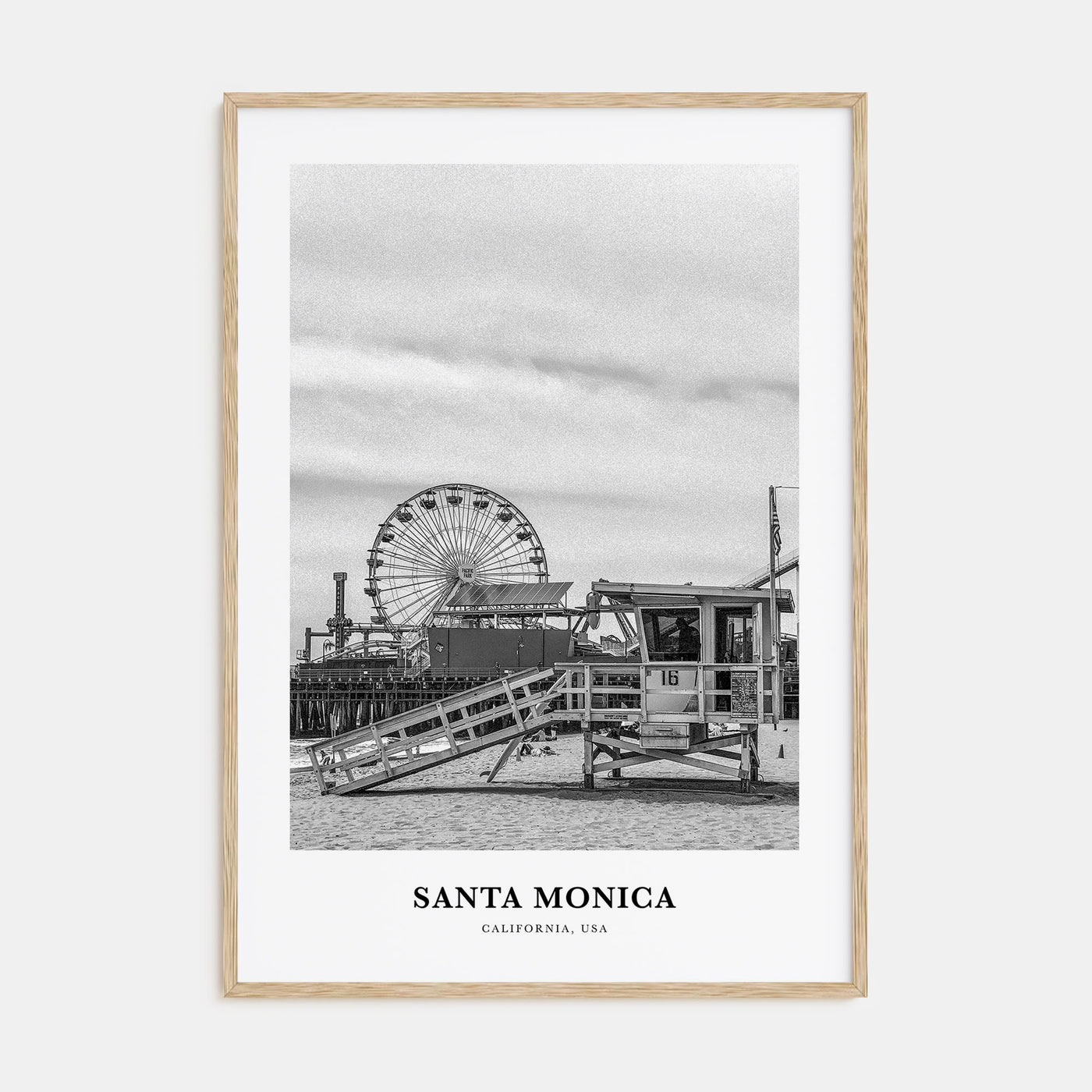 Santa Monica Portrait B&W No 2 Poster