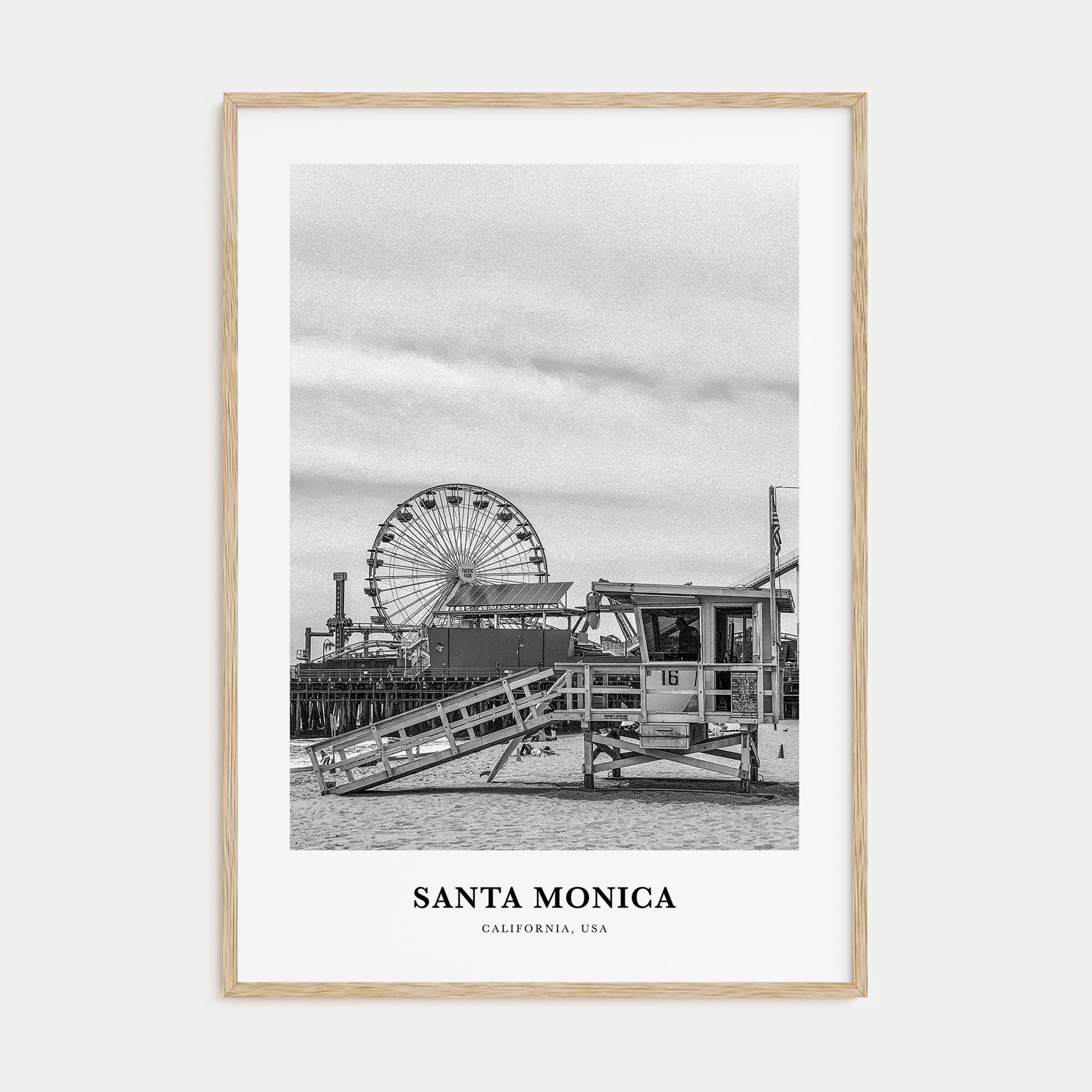 Santa Monica Portrait B&W No 2 Poster