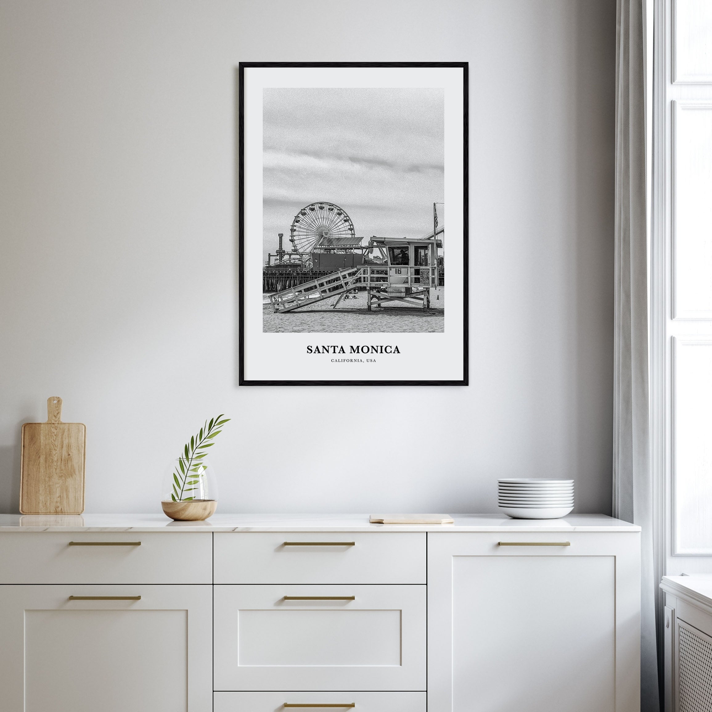 Santa Monica Portrait B&W No 2 Poster