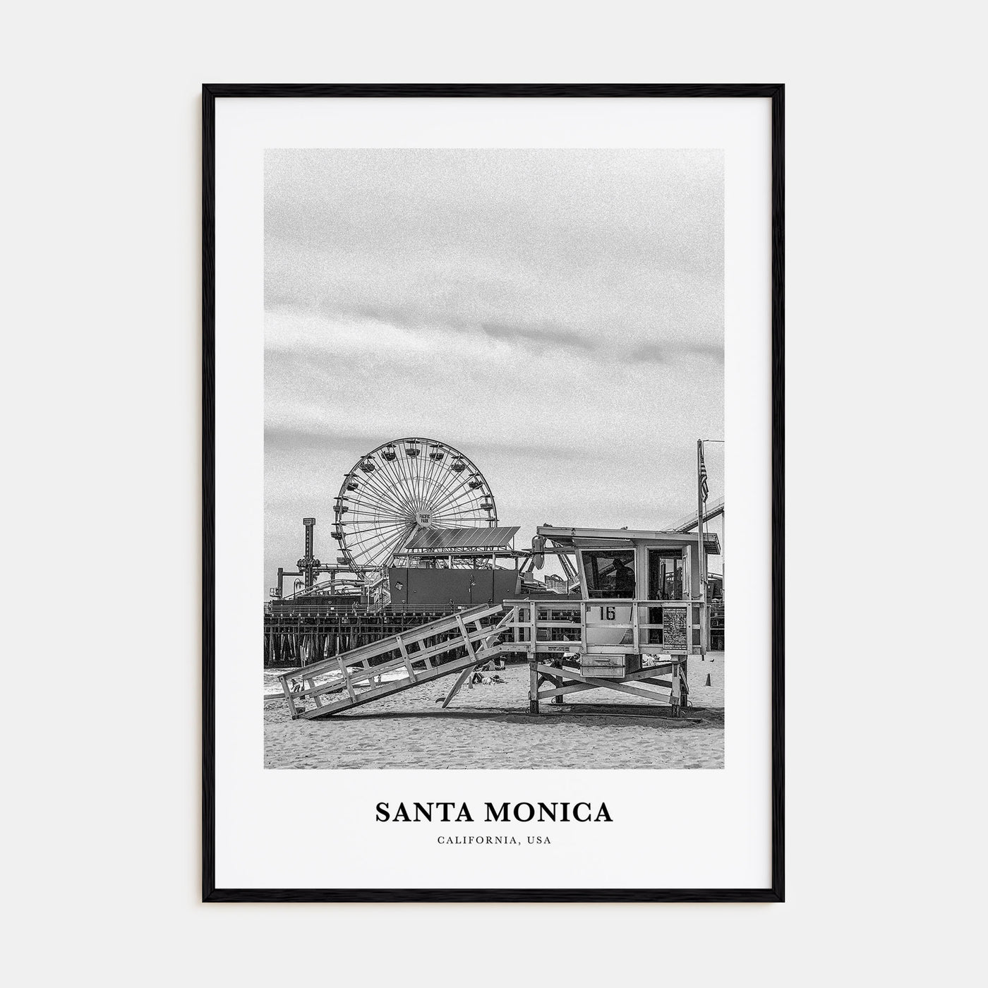 Santa Monica Portrait B&W No 2 Poster