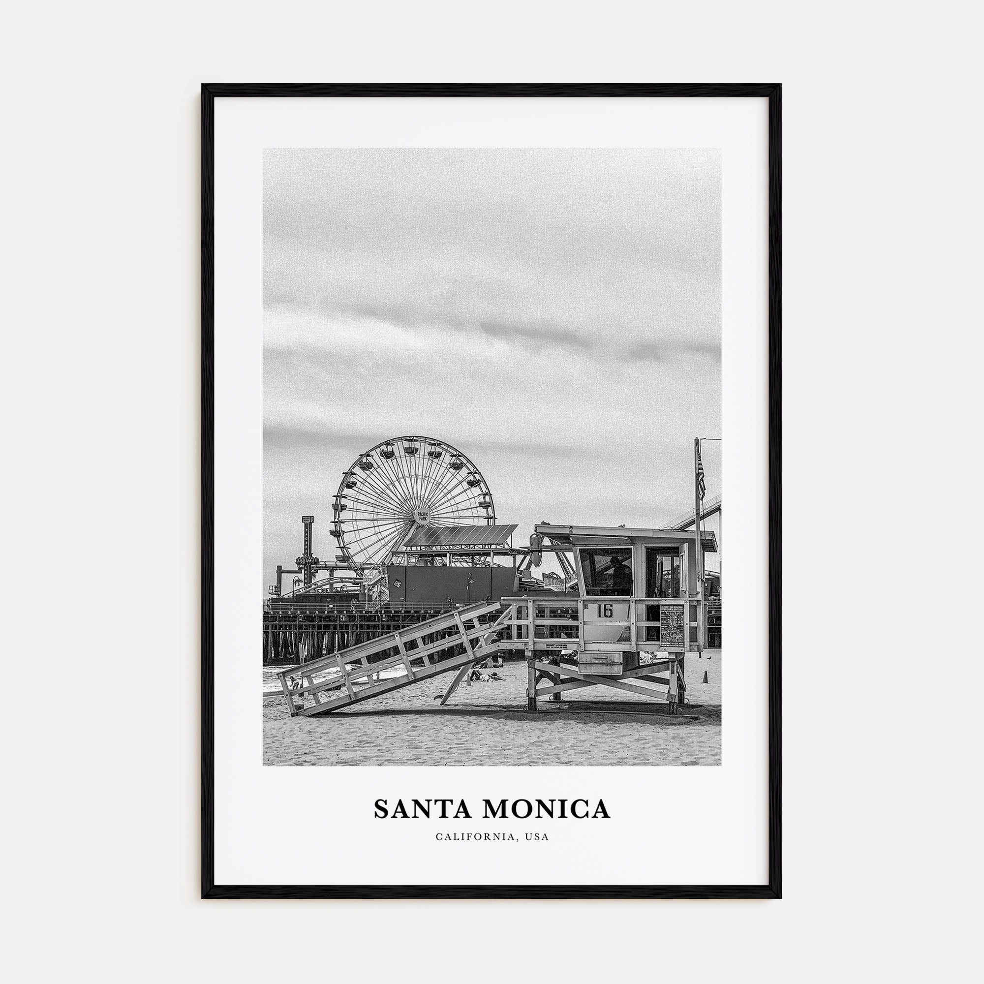 Santa Monica Portrait B&W No 2 Poster